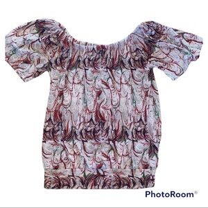 Patterned Off Shoulder Blouse L